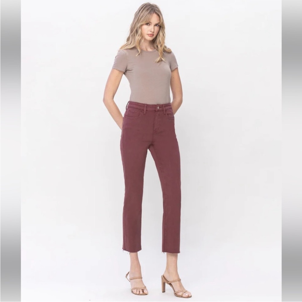Vervet Jeans HR‎ Ankle Raw Hem / Maroon / SZ 30